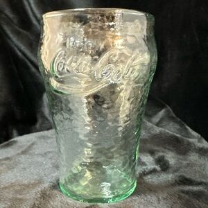4” Coca-Cola Green Glass Small Glass Cup Vintage Coke